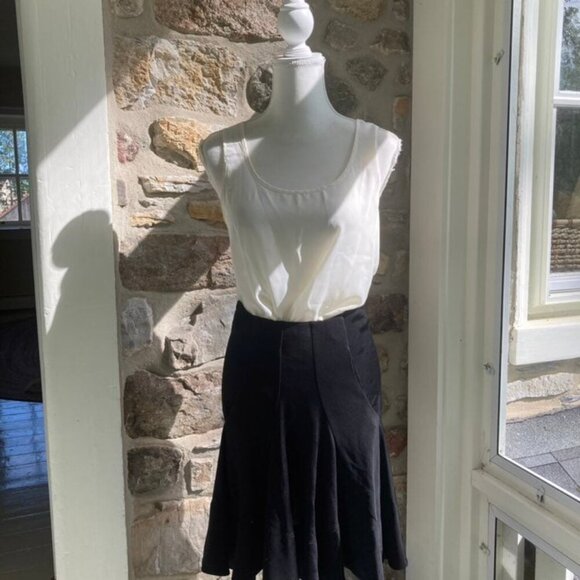 Rue Du Mail Paris Black Flounce Tulip Jersey Skirt women’s - Picture 3 of 12